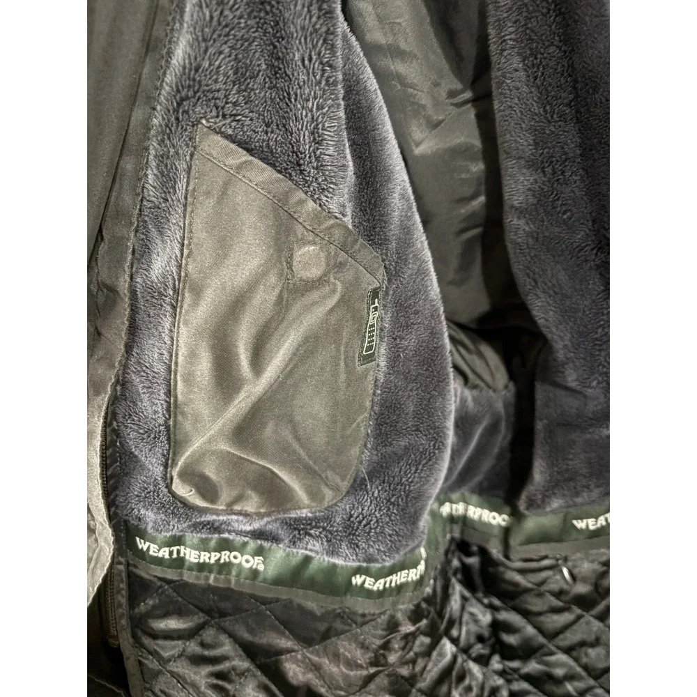 Weatherproof Garment Company Mens Microfiber Golf Jacket Fleece Lined Gray Large